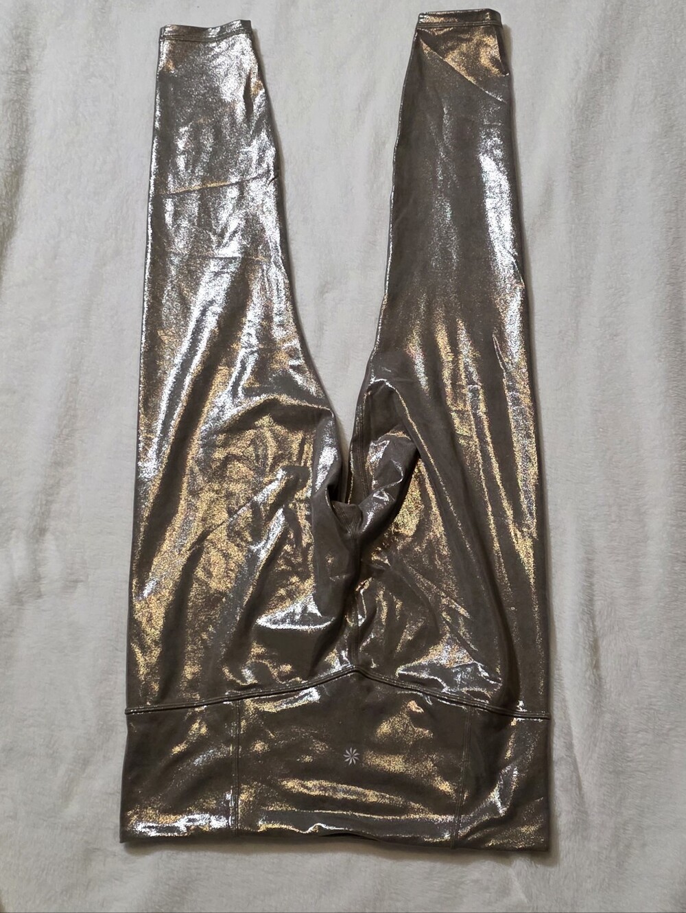 Athleta Metallic Silver High-Rise Leggings